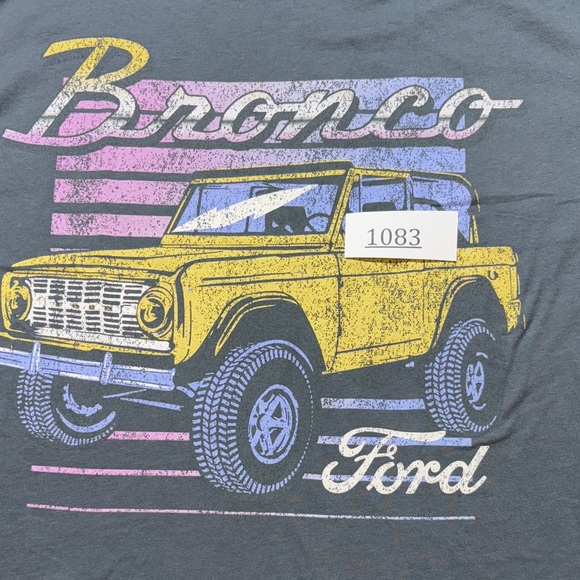 NWT Ford Bronco Classic Yellow Truck Graphic T-Shirt Charcoal Gray Retro 90s Y2K - Picture 7 of 7